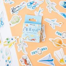 Load image into Gallery viewer, 45pcs/box Stationery Stickers Vaporwave DIY Planet Sticky Paper Kawaii Moon Plants Stickers For Decoration Diary Scrapbooking