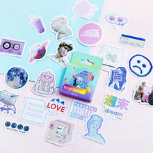 Load image into Gallery viewer, 45pcs/box Stationery Stickers Vaporwave DIY Planet Sticky Paper Kawaii Moon Plants Stickers For Decoration Diary Scrapbooking