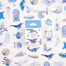 Load image into Gallery viewer, 45pcs/box Stationery Stickers Vaporwave DIY Planet Sticky Paper Kawaii Moon Plants Stickers For Decoration Diary Scrapbooking
